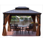 8 person tent High Quality square Solid roof gazebo outdoor tent party wedding Galvanized Metal roof garden outdoor furniture