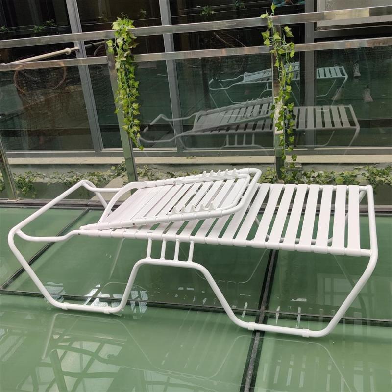 Outdoor Aluminum frame PVC strap hotel pool beach sun lounge chair