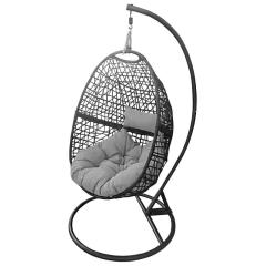 Factory Wholesale Courtyard  Rattan Egg Chair Round Egg Hanging Chair With And Pole And Base