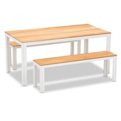 Outdoor Bench Chair Set Park Metal Picnic Beer Table And Bench Picnic Garden Teak Solid Wood / plastic wood Bench Set