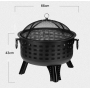 Metal Round Patio Yard Outdoor Grill BBQ Fire Pit Warming Patio Fire Place Portable Fire Pit Bowl