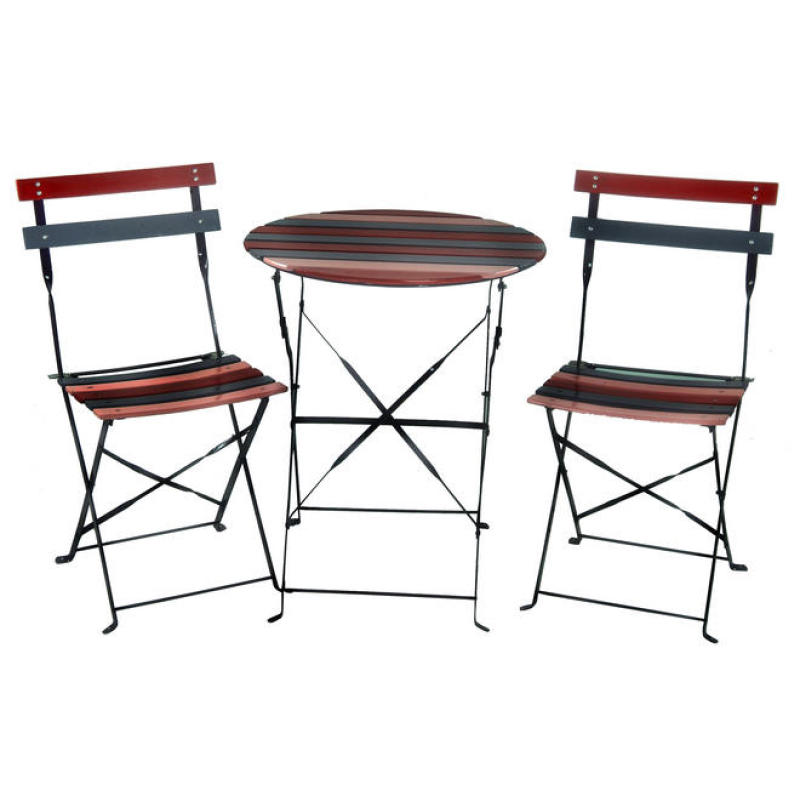 Garden Patio Simple Steel colorful Cheap Folding Chair restaurant cafe facilities Lightweight 3Pcs Table Set