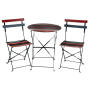 Garden Patio Simple Steel colorful Cheap Folding Chair restaurant cafe facilities Lightweight 3Pcs Table Set