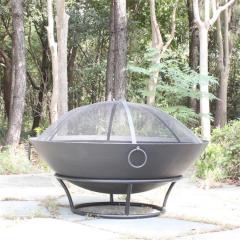 YOHO round fire pit grate with lids outdoor wood burning