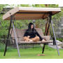 Comfy outdoor patio garden wooden two seater swing chairs