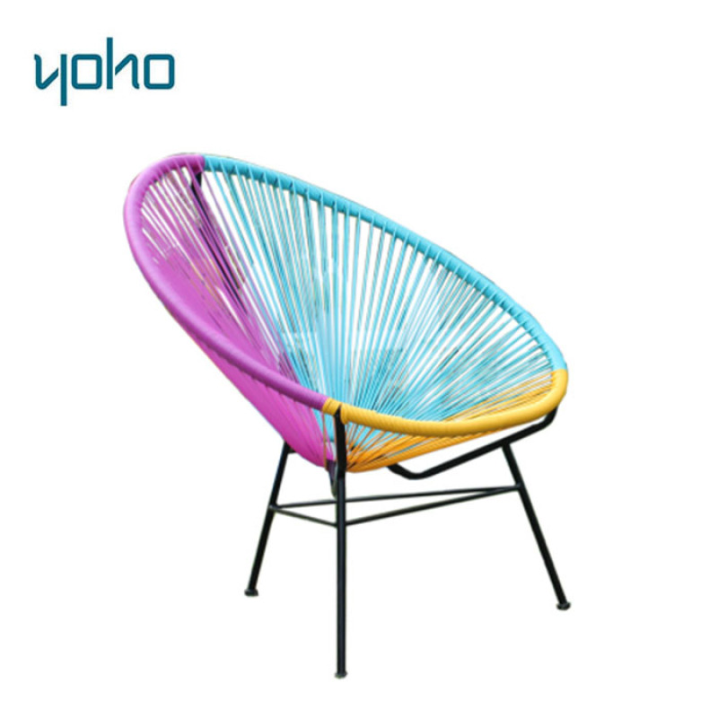 Outdoor Garden Leisure Steel frame Rattan bistro Acapulco Chair Egg Shaped Wicker nest Chair