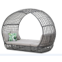Poly Rattan Sun Louger With Canopy Outdoor Patio Daybed
