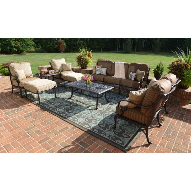 Noble house outdoor furniture  cast aluminum outdoor bronze dining set
