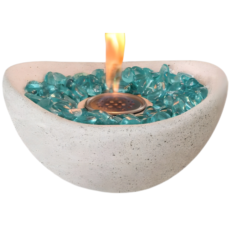 YOHO Modern Design Concrete Tabletop Bio ethanol Burner  Indoor warming round bowl tabletop bio ethanol burner