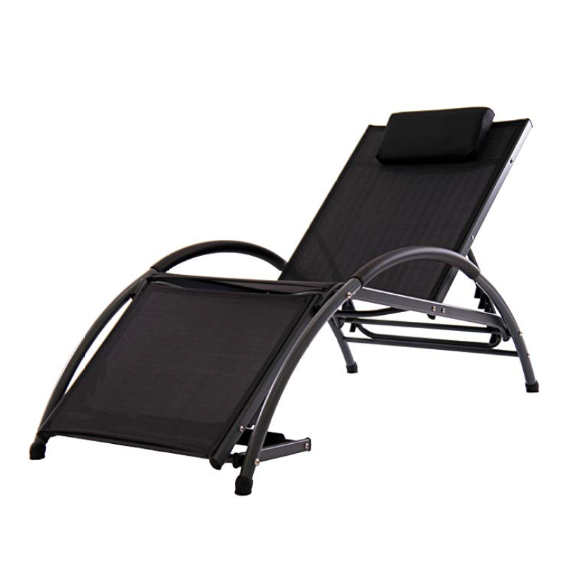 Outdoor Aluminum Sling Pool Chair Sun lounger Swimming Sun Loungers With Armrest fitness function chaise lounge