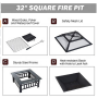 Hot sale 4 in 1 Muti-Fuctional Table Outdoor Patio Yard Garden Metal Fire Pit table/BBQ Grill  Fire Bowl