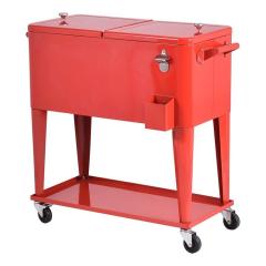 Rolling Ice Patio Garden Ice Cooler Cart Rattan water Cooler cox with wheels
