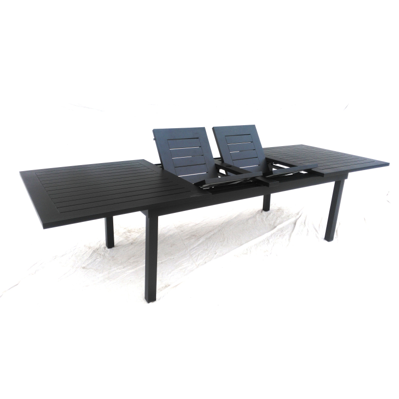 Outdoor furniture Garden metal dining table with chair set extendable aluminum dining table set
