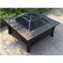 YOHO Outdoor Round Metal Fire Pit Backyard Party Fire place Family Use Warming Fire Grill BBQ wood burning stoves With 3 Feet