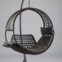 Yoho egg chair swing with bed function KD frame PE rattan water-proof cushion