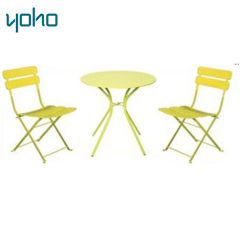 YOHO wholesale Outdoor Patio Garden cheap 3 Pcs steel balcony Bristo Set Furniture  Folding chair set