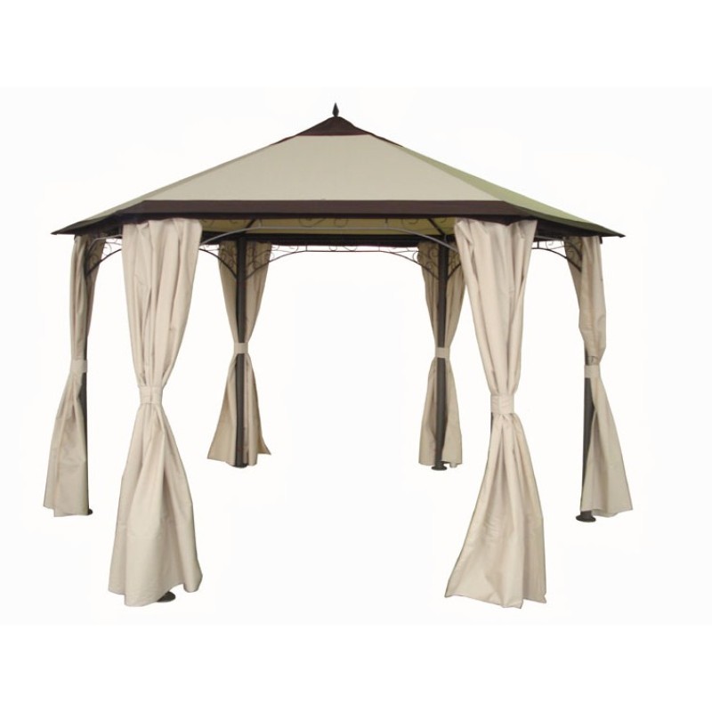 Outdoor 3*3 square garden rattan wrought iron folding gazebo