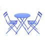 3pcs Garden Patio Balcony Outdoor Metal folding bistro set steel table and chair set with wood slat