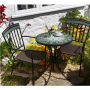 3pcs Outdoor Set Table Wicker Furniture Garden Rattan Chair Deck Mosaic Round Table Bistro Set