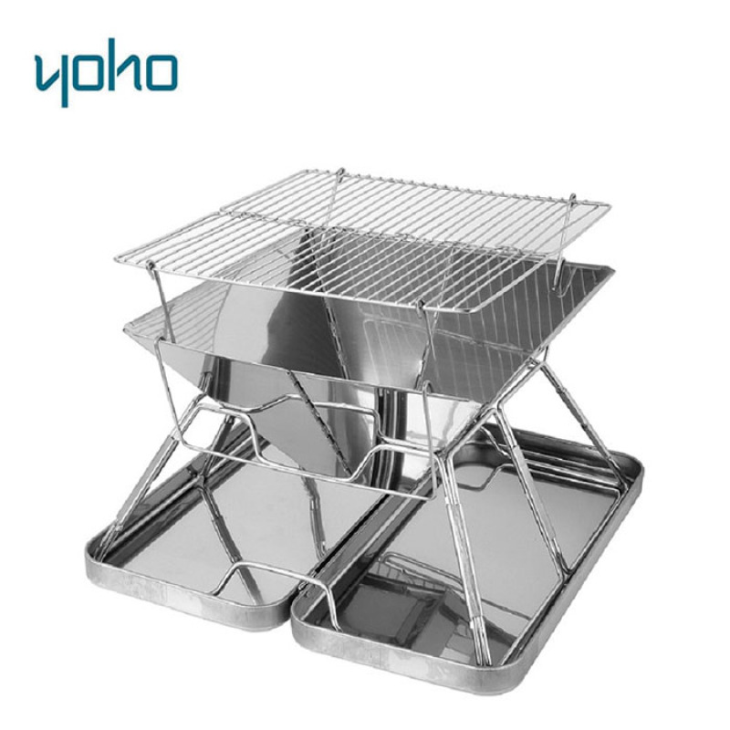 Portable Camping Folding charcoal stainless steel BBQ grill