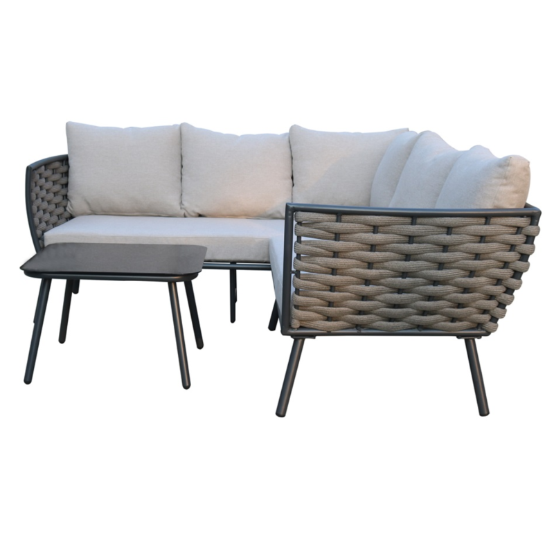 YOHO  3pc Hot seller Modern Design Outdoor Patio Furniture Table Garden Set PE Rattan Wicker Sofa Sets L shape  Garden Sofa Set