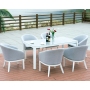 Modern patio all aluminum outdoor/garden/restaurant dining table sets 7pcs Fabric dining room sets