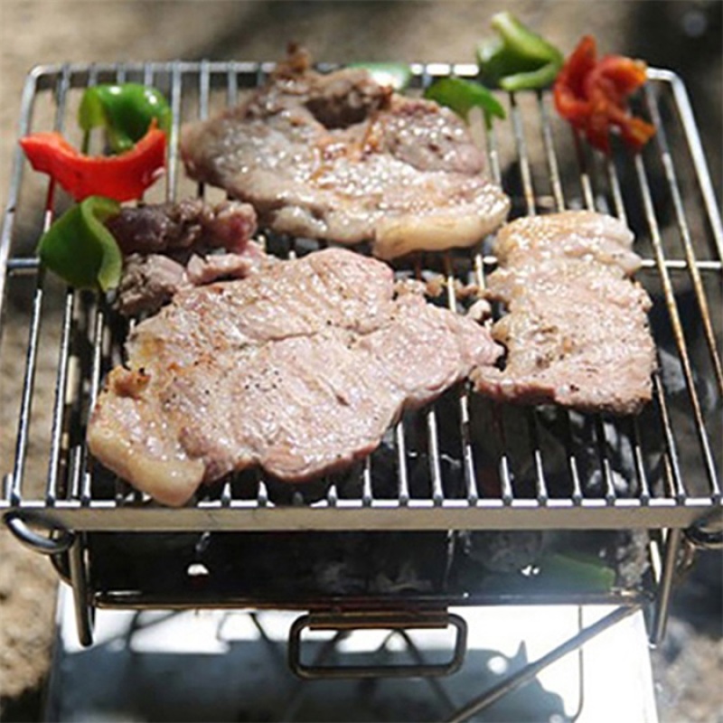 Portable stainless steel Korean folding bbq charcoal barbecue grill outdoor with carry bag