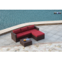 All weather Nordic Modern Rattan sofa set Outdoor L-shaped sofa set end table aluminum living room garden backyard