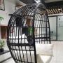 Wick rattan double egg chair stable soft swing adult hanging egg chair for leisure
