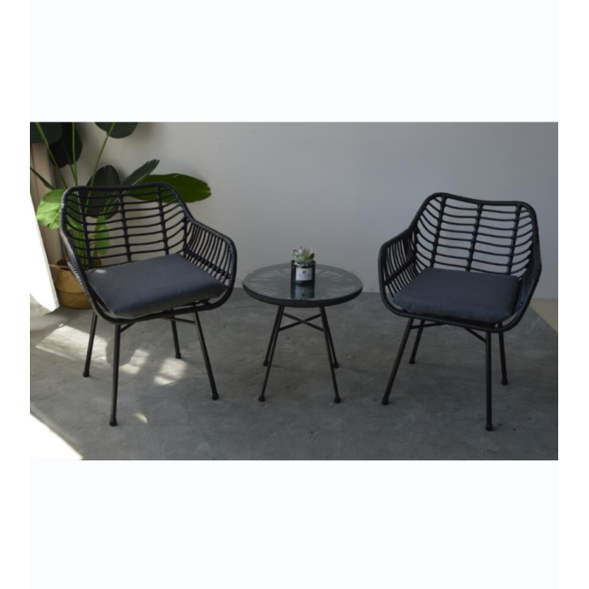 YOHO Outdoor Garden Balcony Patio single sofa chair  Wicker chair Set Bristo Rattan Garden chairs with table