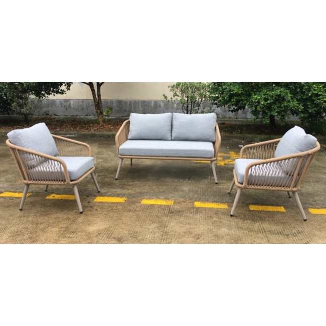 Outdoor Furniture 3pc KD Sofa Set(cross weave)3pc Alum Rope Sofa Set  Table Garden Set