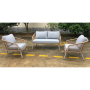 Outdoor Furniture 3pc KD Sofa Set(cross weave)3pc Alum Rope Sofa Set  Table Garden Set