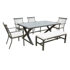 Yoho Outdoor Unique Design Dining Table Aluminum Frame Rope Rattan Sofa Garden Sets
