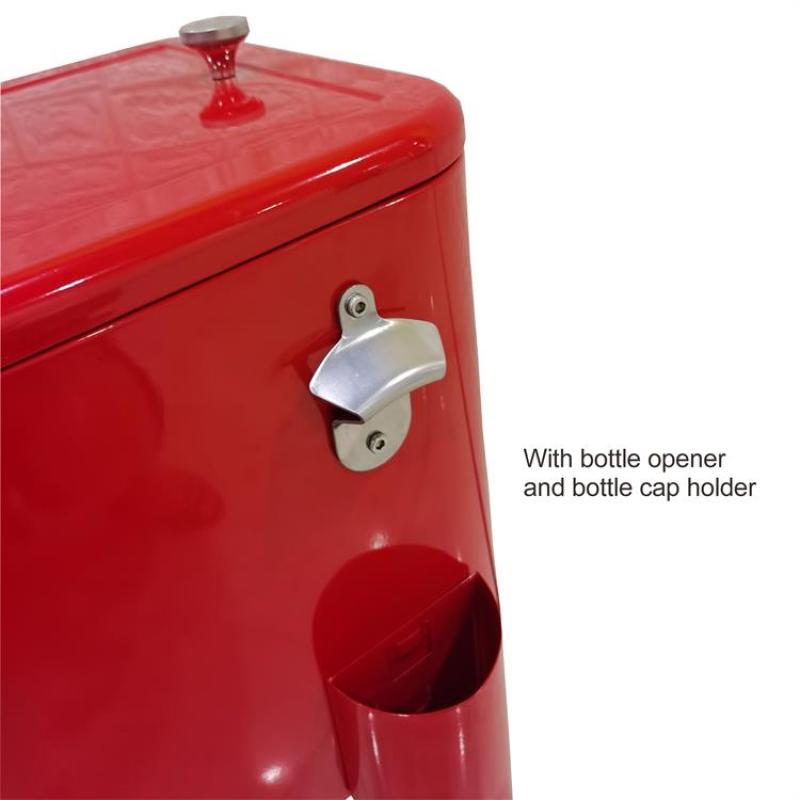 Metal Rolling Patio Cooler Cart/Ice Chest/Hand Push Beverage Cart
