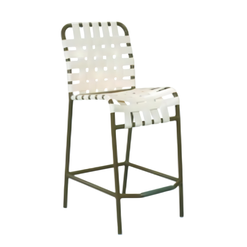 Outdoor indoor High Stool aluminum bar chair stripe PVC belt counter kitchen cafe restaurant using metal chair fashion