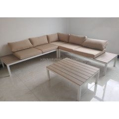 YOHO Outdoor 4 pcs popular furniture sofa set KD design  garden Leisure  rattan Aluminum living room sofa set without arm