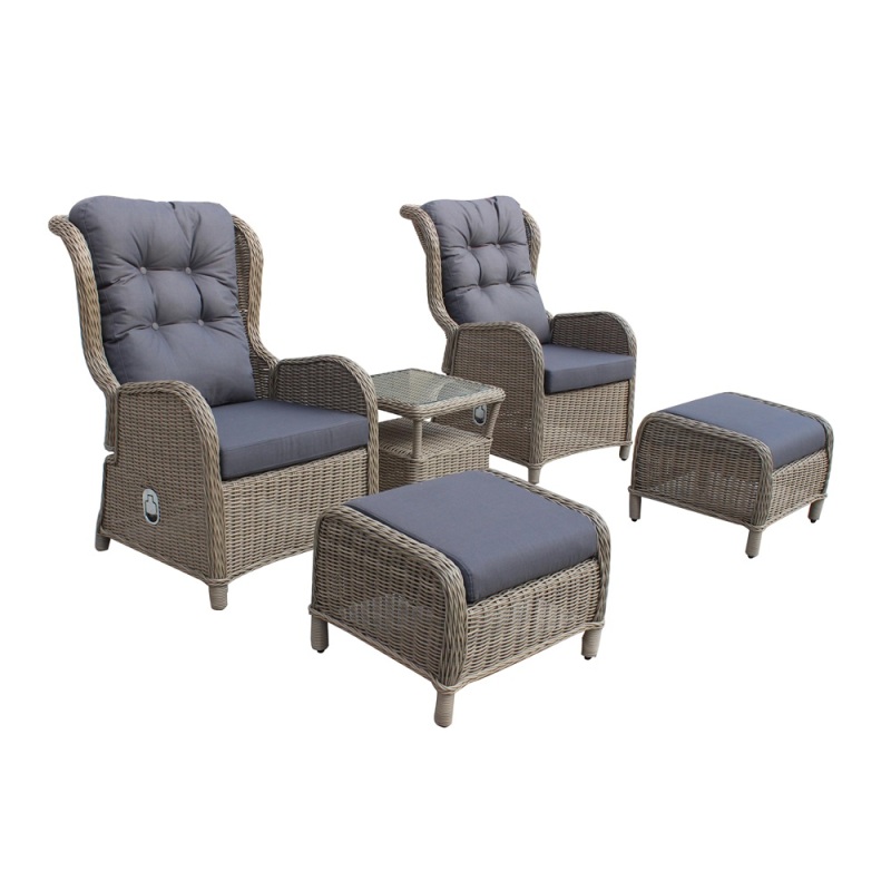 Waterproof 5 pcs Patio Rattan Sofa Garden Sofa Outdoor Furniture Cafe Sofa Set