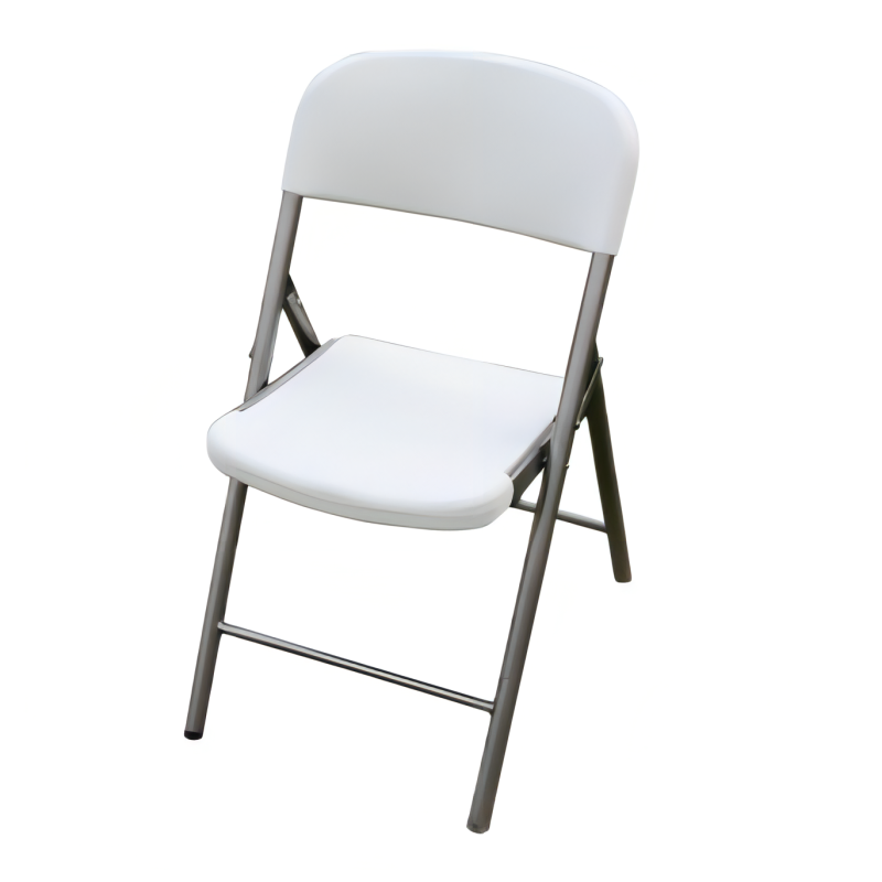 YOHO Wholesale hot sale customized cheap outdoor  folding metal chair white PE board Plastic folding chair