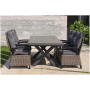 Garden Rattan Aluminum Patio Furniture Extentional Table And Adjustable Chair 7pc Dinning Set