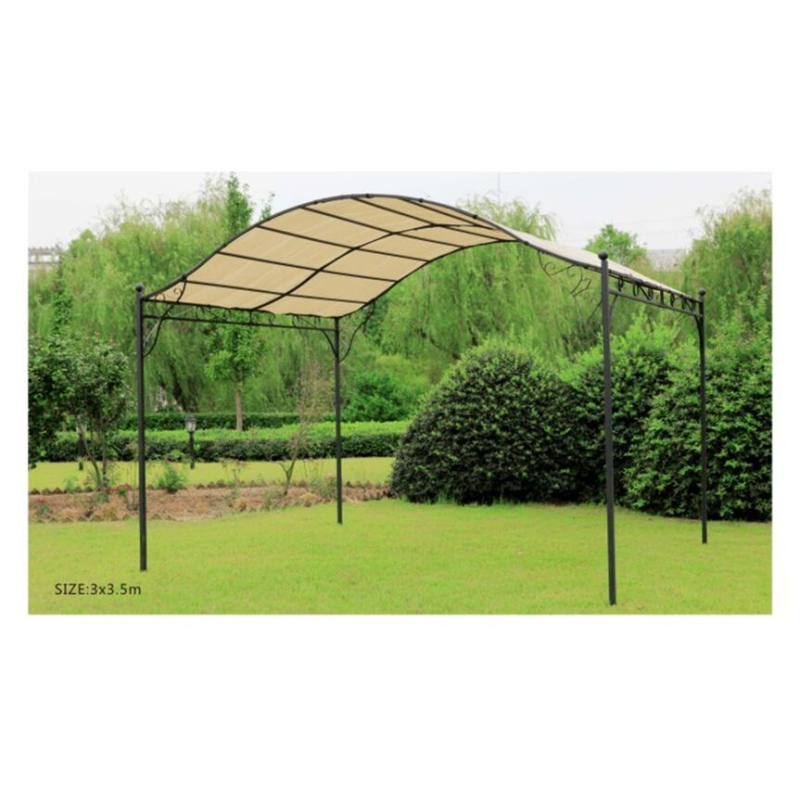 Outdoor 3*3 square garden rattan wrought iron folding gazebo