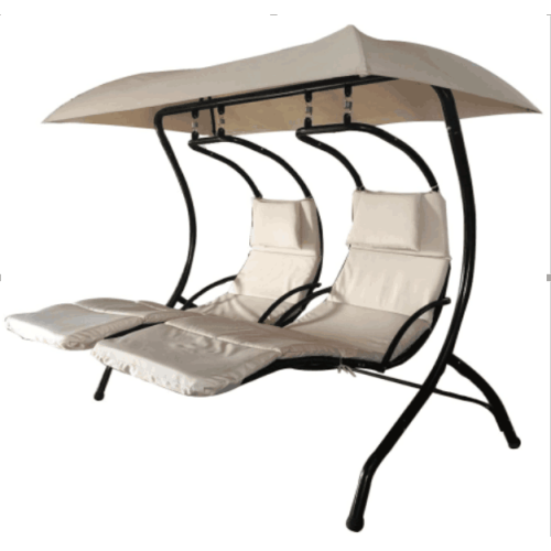 Comfy outdoor patio garden hammock bed two seat metal bench chairs swing