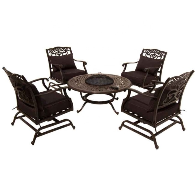 Noble house outdoor furniture  cast aluminum outdoor bronze dining set