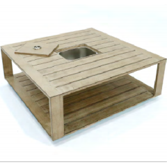 YOHO Luxury end table Furniture Sofa set table hand painting square side table with ICE bucket