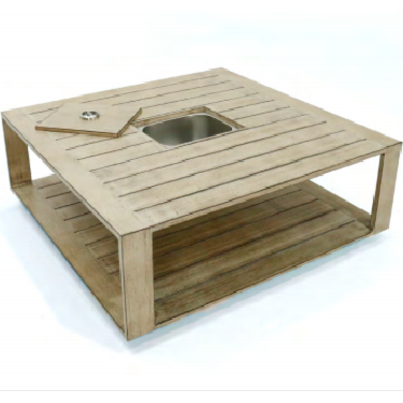 YOHO Luxury end table Furniture Sofa set table hand painting square side table with ICE bucket