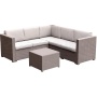 All weather  sofa outdoor 3-seater patio sofa set injection resin plastic wicker rattan looking garden sofas outdoor furniture