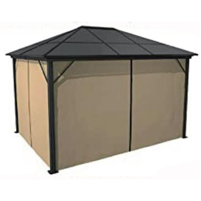 Outdoor aluminium garden gazebo with nets and curtains outdoor patio gazebo with PC board hardtop