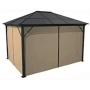 Outdoor aluminium garden gazebo with nets and curtains outdoor patio gazebo with PC board hardtop