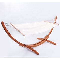 YOHO 0utdoor patio garden wood frame hanging Hammock with Canvas fabric