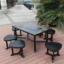 Patio Garden Furniture Dining Set Fire Pit Table and Chairs Gas Burning BBQ Outdoor furniture