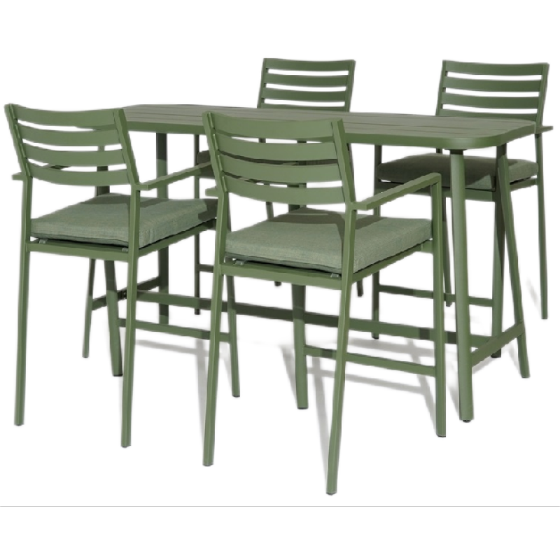 Yoho 2022 New Style Aluminum mesh bar table set bar furniture four seater aluminum metal chairs and table
